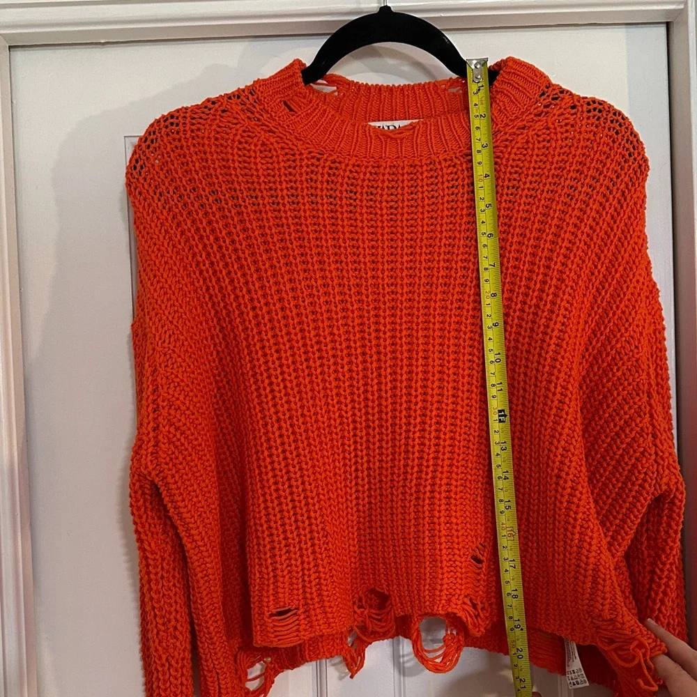 Zara Vibrant Orange Crew Neck Sweater - Picture 5 of 5